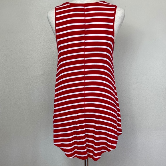 Merona Striped Tunic Tank Top w/ High Low Hem - Picture 2 of 7